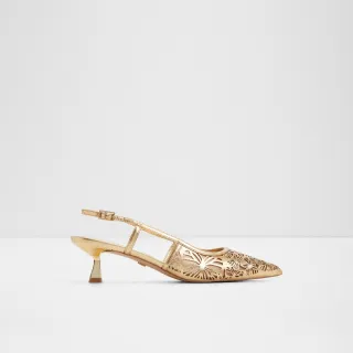 【ALDO】ELEGANT-精緻蝴蝶雕花裸跟設計高跟鞋-女鞋(金色)