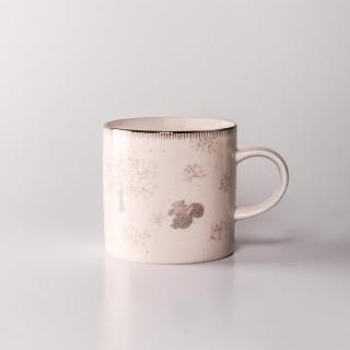 【上作美器】日本製森林系-松鼠馬克杯/水杯/茶杯/咖啡杯(300ml、霧面白插畫風)