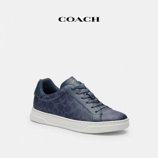 【COACH】蔻馳官方直營 HIGH LINE經典Logo女款運動鞋-丹寧藍色/亮白色(CBT39)