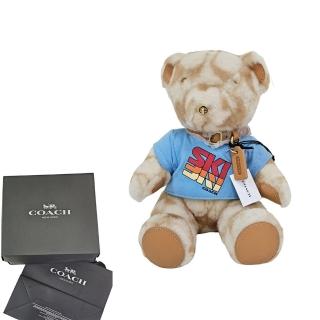 【COACH】限量專櫃 SIGNATURE SHEARLING 收藏中款小熊公仔(贈原廠紙袋紙盒/送禮)
