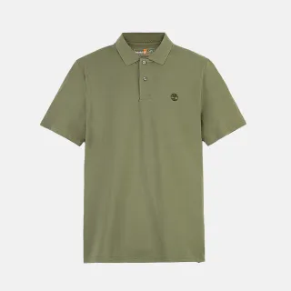 【Timberland 官方旗艦】中性卡其綠快乾短袖Polo衫(A66DU590)