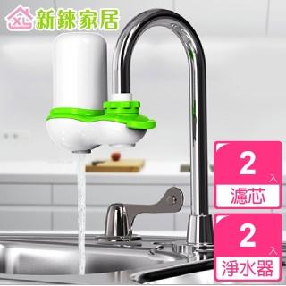 【新錸家居】矽藻土雙核芯淨水器組2入組
