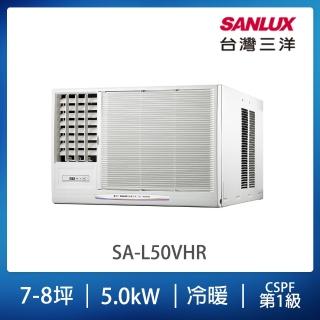 【SANLUX 臺灣三洋】7-8坪左吹變頻R32系列冷暖窗型冷氣(SA-L50VHR)