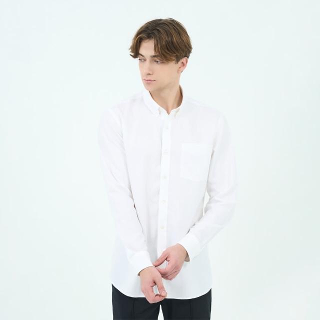 【GIORDANO 佐丹奴】男裝彈力防皺襯衫 Easy Care Easy Go系列(01 標誌白)