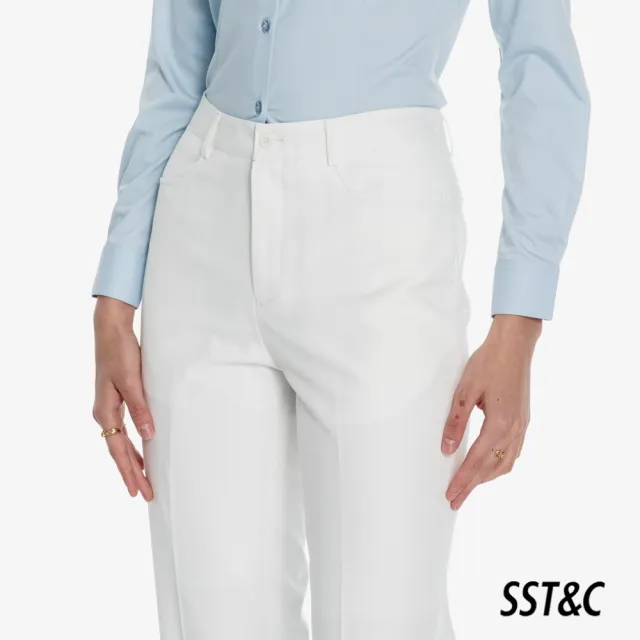 【SST&C】女裝 可機洗_白色直筒版西裝褲01022502006(換季65折)