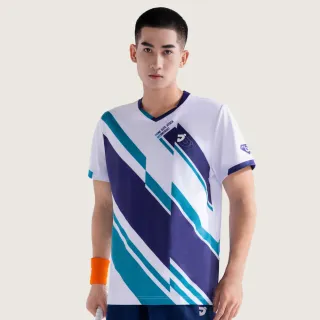 【JNICE 久奈司】解構斜線 競技衫 排汗衫 運動上衣 運動服 羽球服 大賽服-藍綠(TS006GRM)
