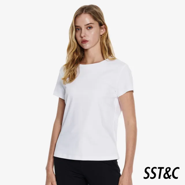 【SST&C】女裝 白色U領T恤01212502001(換季55折)