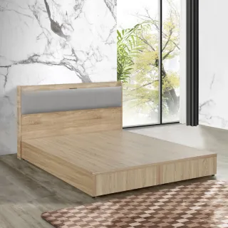 【IHouse】沐森 房間2件組-單大3.5尺(插座床頭+床底)