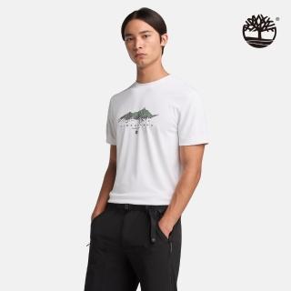 【Timberland 官方旗艦】男款白色涼感短袖T恤(A6APQ100)