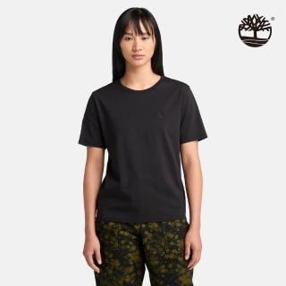 【Timberland 官方旗艦】女款黑色休閒短袖T恤(A6ATE001)