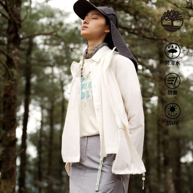 【Timberland 官方旗艦】女款白色防曬防風外套(A67HFCM9)