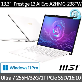【MSI 微星】13吋Ultra 7-255H輕薄AI Evo商務筆電(Prestige 13 AI Evo/32G/1T SSD/W11P/A2HMG-238TW)