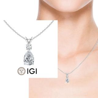 【Luster】618限定!IGI 1克拉 水滴 培育鑽 K金 鑽石項鍊-送30分鑽石(禮物傳遞摯愛閃耀永恆)