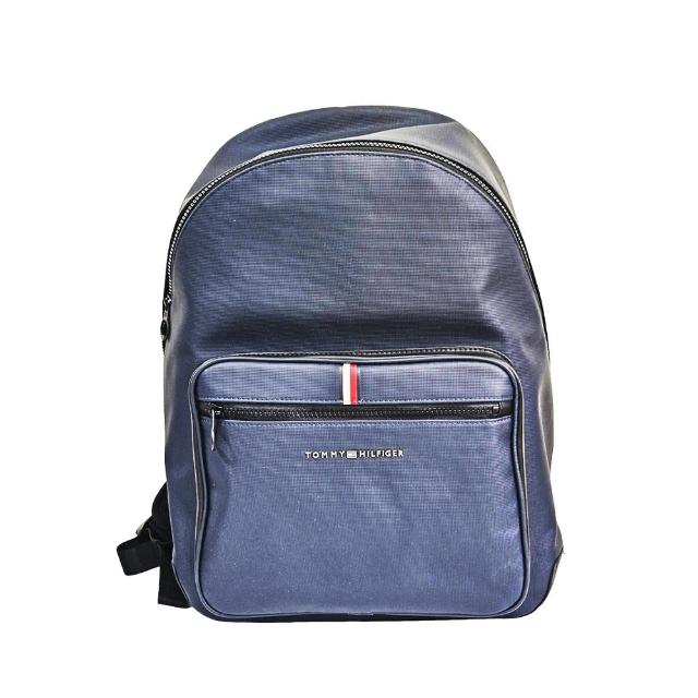 【Tommy Hilfiger】TH Essential Pique 商務旅行雙肩後背包(深藍/38婦女節送禮)