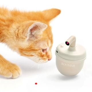【Roommi】紅外線雷射逗貓器 BOBA滾滾奶茶逗貓器 (貓玩具/3種玩耍模式/安全無毒/360°雷射投射)