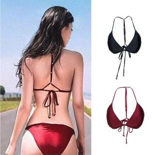 【SeasonsBikini】黑標美背比基尼上衣/臺灣製 超親膚 -008 勃根地酒紅(泳裝泳衣比基尼集中小胸救星泳衣)