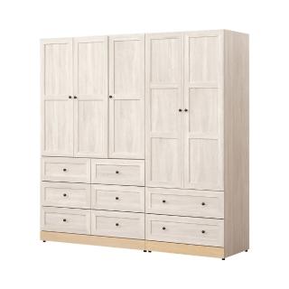 【BODEN】妮塔6.6尺多功能收納衣櫃組合(三門六抽+二門二抽)