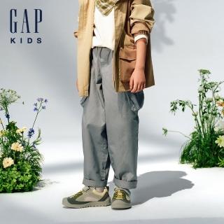 【GAP】男童裝 鬆緊工裝褲-淺灰色(675278)