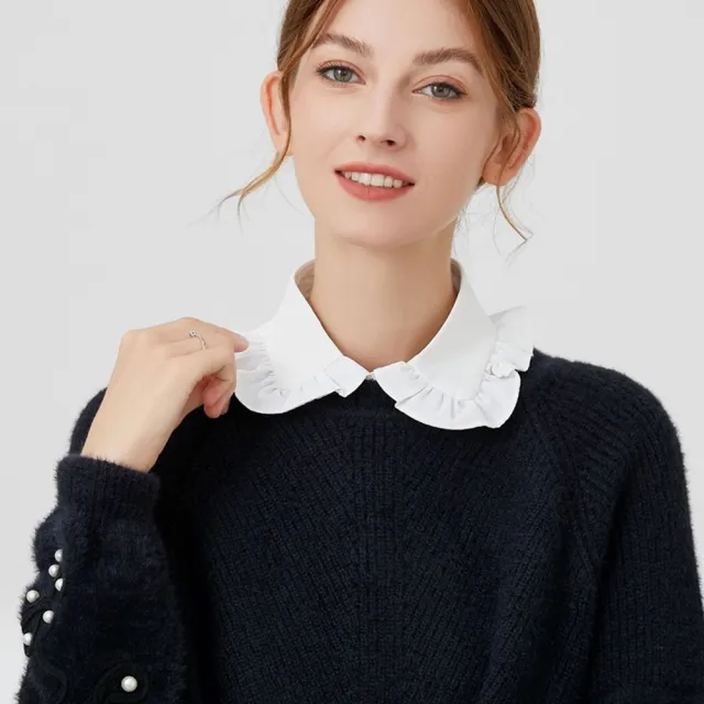 【米蘭精品】現貨+預購 假領子襯衫領片(荷葉木耳邊翻領耐看女裝配件74ko70)