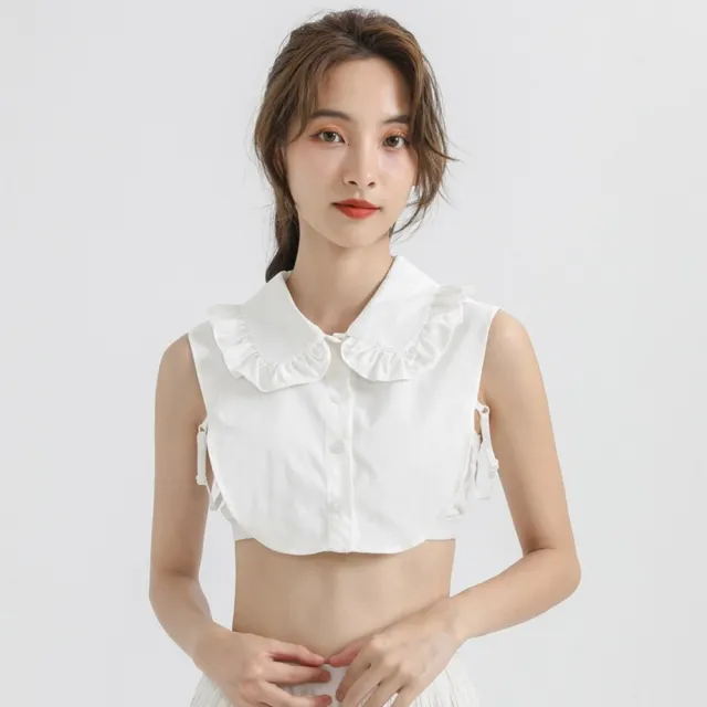 【米蘭精品】現貨+預購 假領子襯衫領片(木耳花邊翻領棉質女裝配件74ko55)
