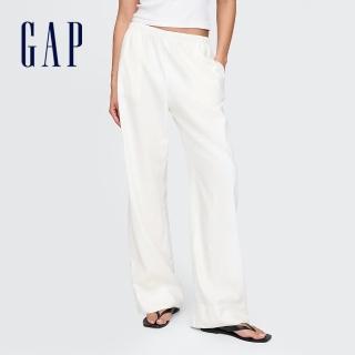【GAP】女裝 鬆緊寬褲-白色(713975)