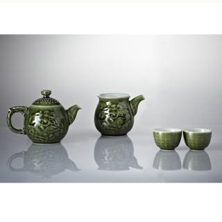 【乾唐軒】勢在必得茶具組 / 綠釉 /(一壺+六杯+茶海)