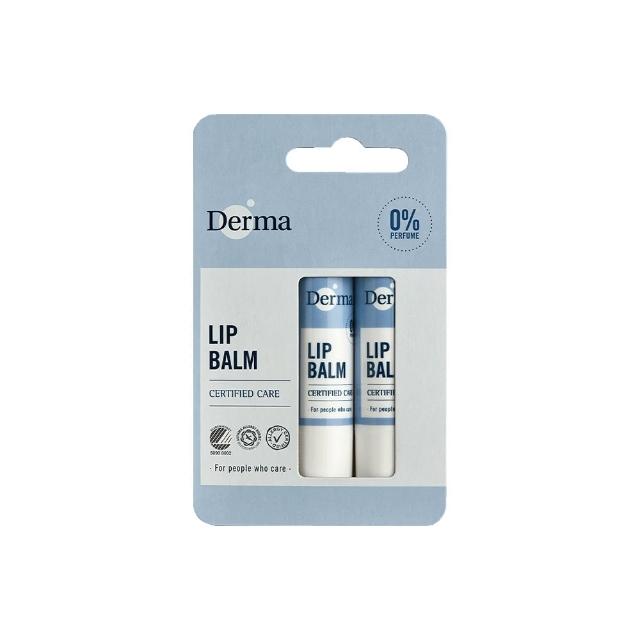 【Derma 丹麥德瑪】蜂蠟植萃護唇膏4.8g-2入組(/滋潤/無香味/溫和/嬰兒/新生兒/天然/無添加)