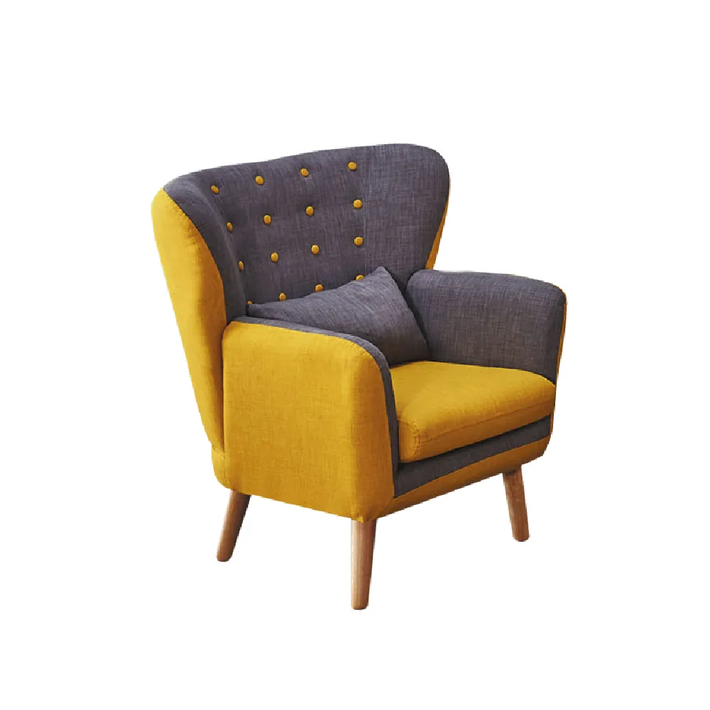 【ASSARI】拉點布單人座布面沙發/休閒椅