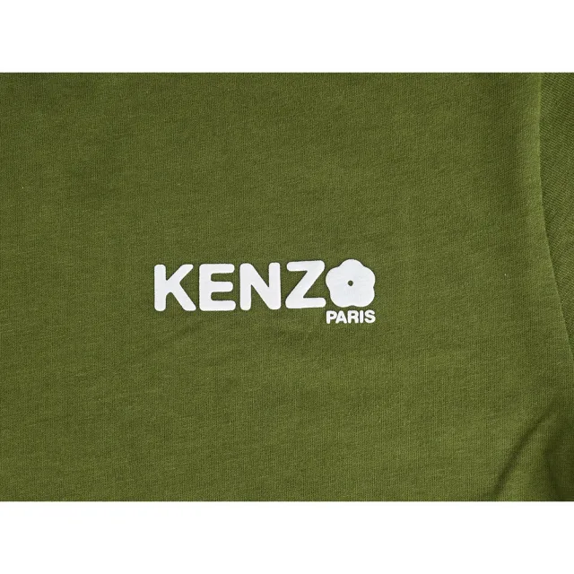 【KENZO】KENZO Boke Flower 2.0海棠花白字印花棉質短袖T恤(卡其綠/男款)