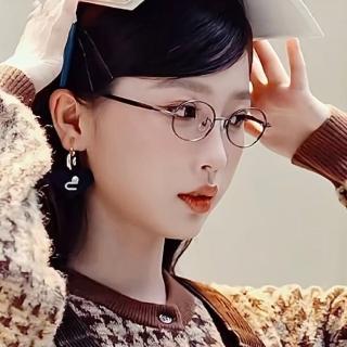 【LEEHER】圓框眼鏡/韓系眼鏡/女生眼鏡/眼鏡/小框/橢圓/眼鏡框/平光眼鏡/素顏眼鏡/金屬框/無度