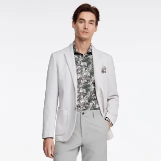 【G2000】雙釦點狀針織西裝式外套-灰色/只能乾洗(3111101290)