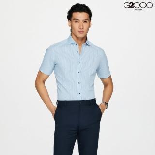 【G2000】條紋短袖上班襯衫-藍色(3613103272)