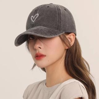 【LEEHER】休閒帽/鴨舌帽/棒球帽/帽子/愛心/刺繡/女帽/情侶帽/女生帽子/韓國帽子/百搭/遮陽帽/休閒帽/圓頂