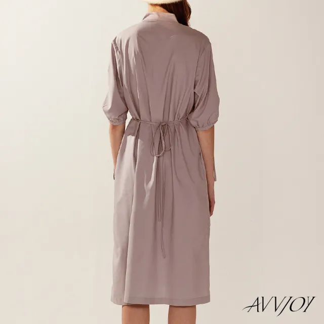 【AVVJOY 艾薇卓爾】抽褶連衣裙(連衣 衣裙 洋裝 花洋 連衣裙 洋裝長 碎花洋 連身裙 CLA0472DS)