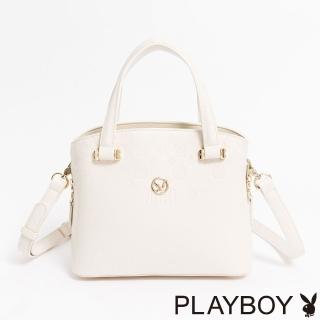 【PLAYBOY】手提包附長背帶 Enticing系列(米白色)