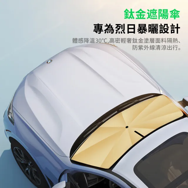 【Allan】Allan 鈦金汽車防曬遮陽傘 車用擋風玻璃遮光傘 抗UV遮陽板 汽車隔熱降溫防曬板 UPF50+遮陽簾