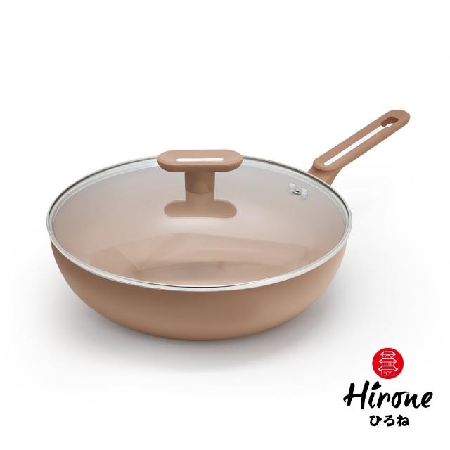 【HIRONE】陶土不沾炒鍋-30cm(陶土不沾/不沾炒鍋/附鍋蓋)