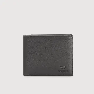 【BRAUN BUFFEL 德國小金牛】艾康-A-TW 14卡中間翻透明窗短夾-黑色(BF571-317-BK) 錢包送禮推薦