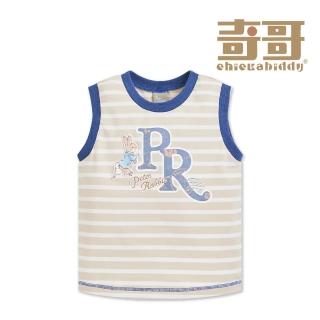 【奇哥】比得兔 男童裝 森林比得撞色滾邊條紋背心(2-4歲)