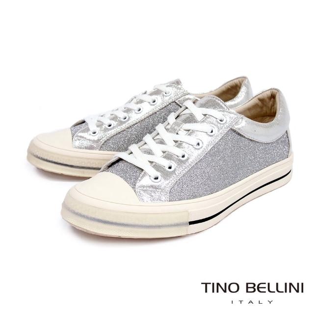 【TINO BELLINI 貝里尼】質感閃金休閒鞋FCT0008-D(銀)