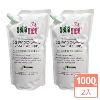 【SEBAMED】潔膚露環保補充包1000ml共2入(法文版 環保愛地球)