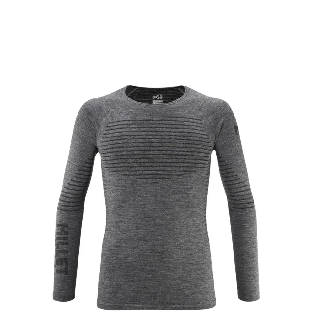 【Millet】Millet 登山 男 DRYNAMIC 保暖長袖上衣 黑灰(MIV9917N7085)