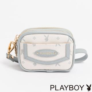【PLAYBOY】零錢包附手挽帶 Blissful系列(藍色)