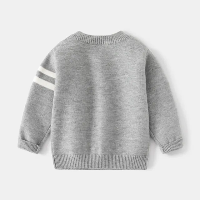 【橘魔法】雙線坑條磨毛針織毛衣(針織衫 長袖上衣 線衫 男童 兒童 童裝)