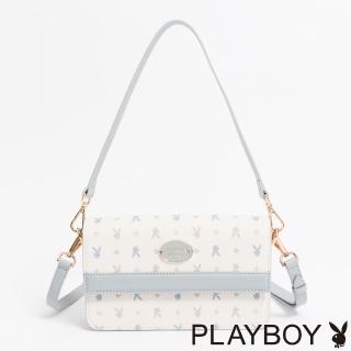 【PLAYBOY】側背包附長短背帶 Blissful系列(藍色)