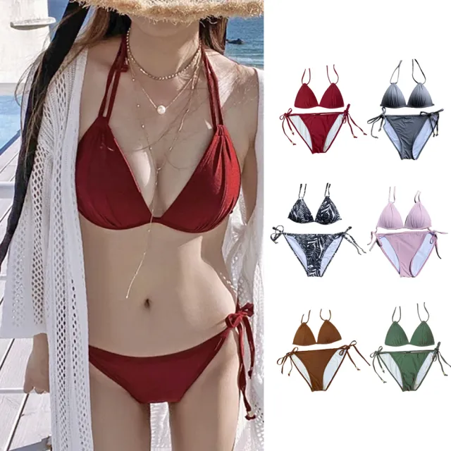 【SeasonsBikini】黑標二代雙綁帶比基尼-010 勃根地酒紅(泳裝泳衣比基尼集中小胸救星泳衣)