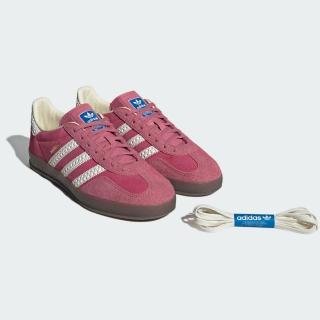 【adidas 愛迪達】休閒鞋 GAZELLE INDOOR 運動 復古 浮雕 男女 粉色(IF1809)