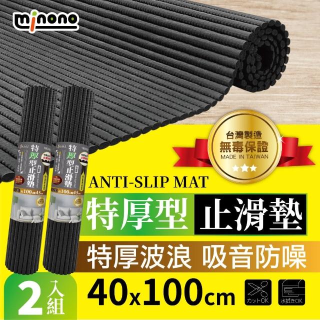 【MINONO 米諾諾】特厚型止滑墊45x100cm 二入組(萬用 地毯 兒童 止滑墊 防滑墊 汽車用防滑墊 寵物地墊)