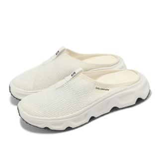 【salomon】懶人鞋 Reelax Slide 6.0 女鞋 恢復拖鞋 香草白 緩震 網布 休閒鞋(L47740900)