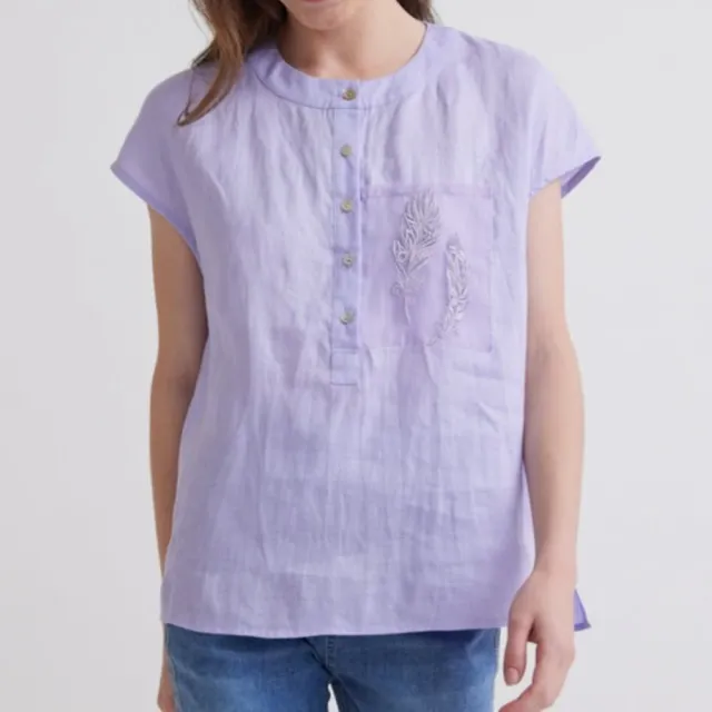 【SuperWands】沁涼雅致刺繡美型上衣